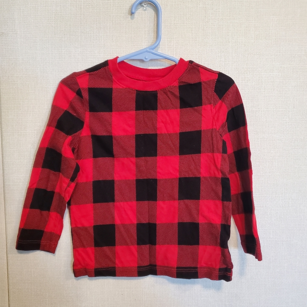 Old Navy toddler long sleeve shirt. 3T. Very gently worn. Red buffalo pattern.